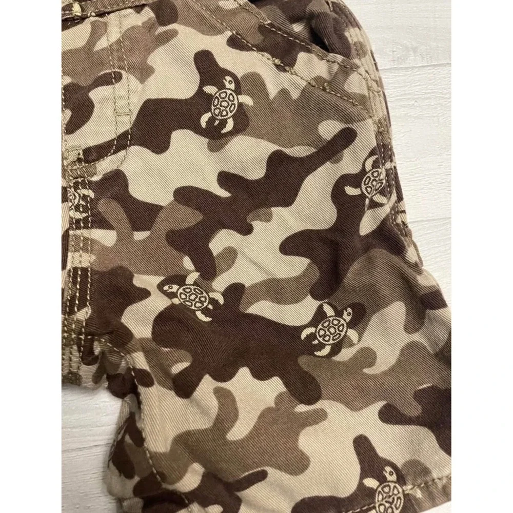 Kids Osh Kosh B'Gosh brown‎ camo overalls with turtles 24 months